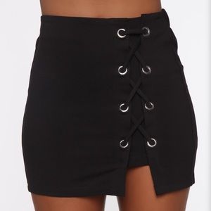 FN- Living For Love Ponte Mini Skirt - Black